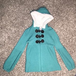 One Step Up- Teal sweater jacket